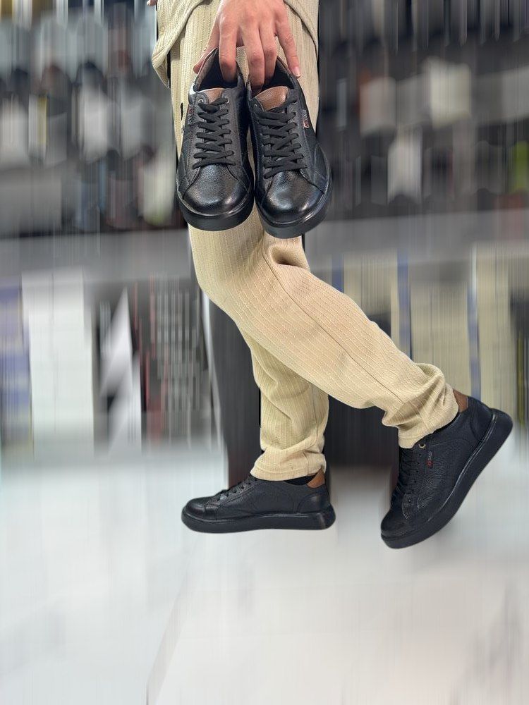 ونس مردانه چرم طبیعی مشکی