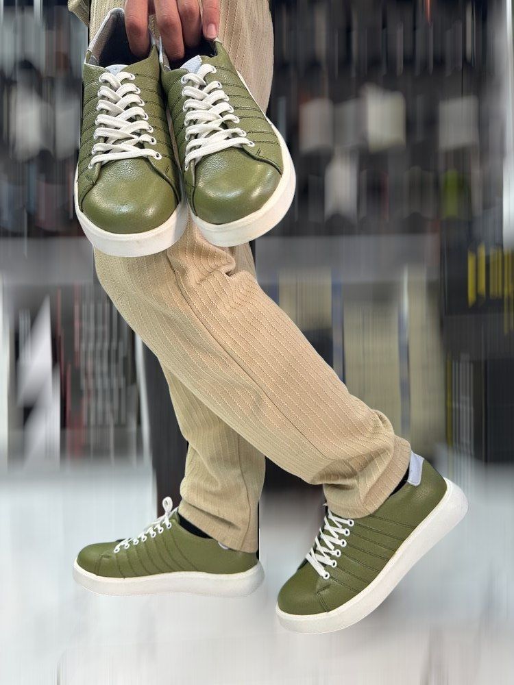 ونس مردانه چرم طبیعی سبز