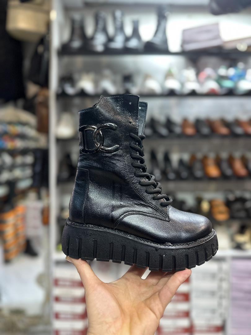 بوت دی سی تمام چرم طبیعی زنانه